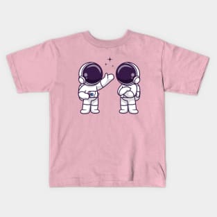 Cute Astronaut Friend Talking Space Cartoon Kids T-Shirt